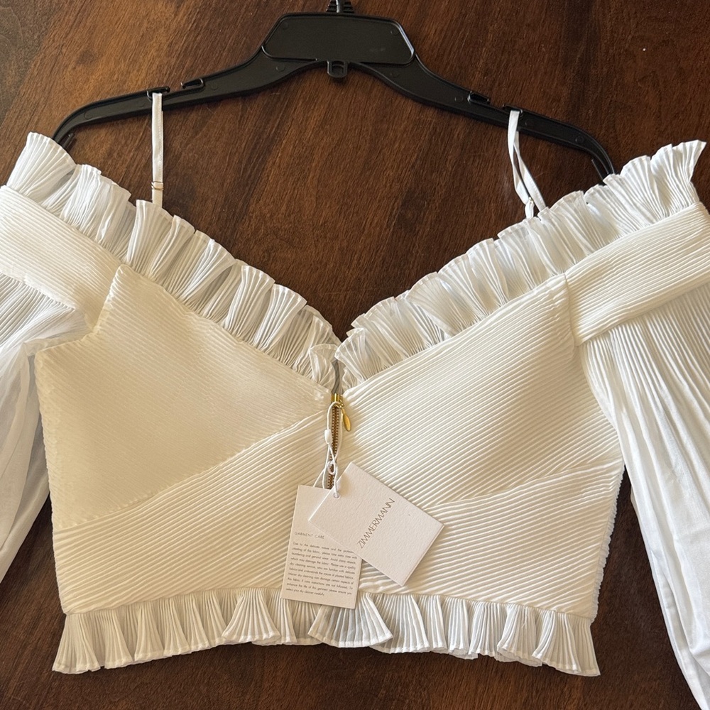 Zimmermann Cream Off-Shoulder Blouse - Picture 5 of 9